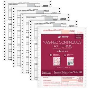 Adams 2022 1099-NEC Tax Form, 5-Part, 24/Pack (STAX524NEC-22)